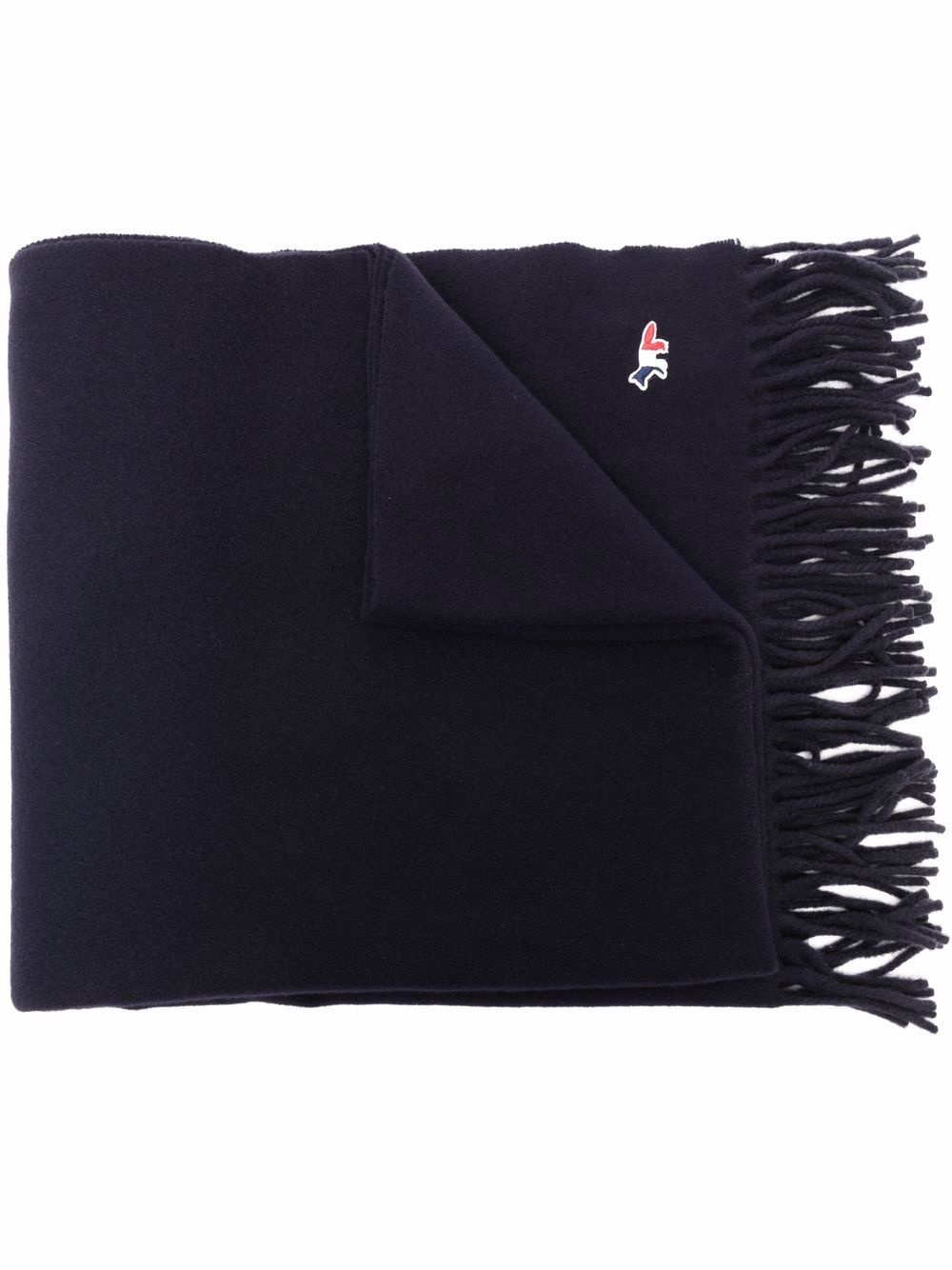 embroidered-logo wool scarf - 1