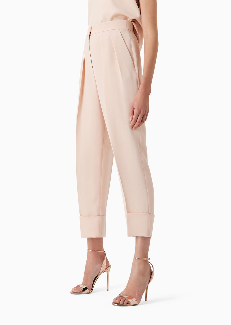 GIORGIO ARMANI High-rise marocain glittery silk trousers outlook