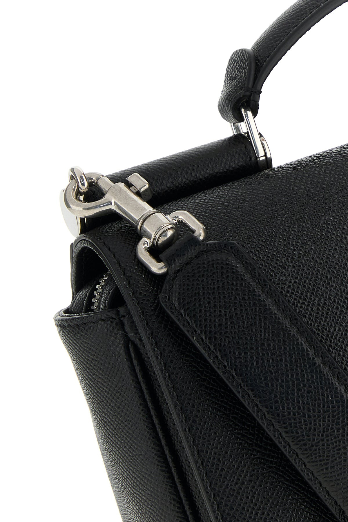 Black leather Sicily handbag - 4