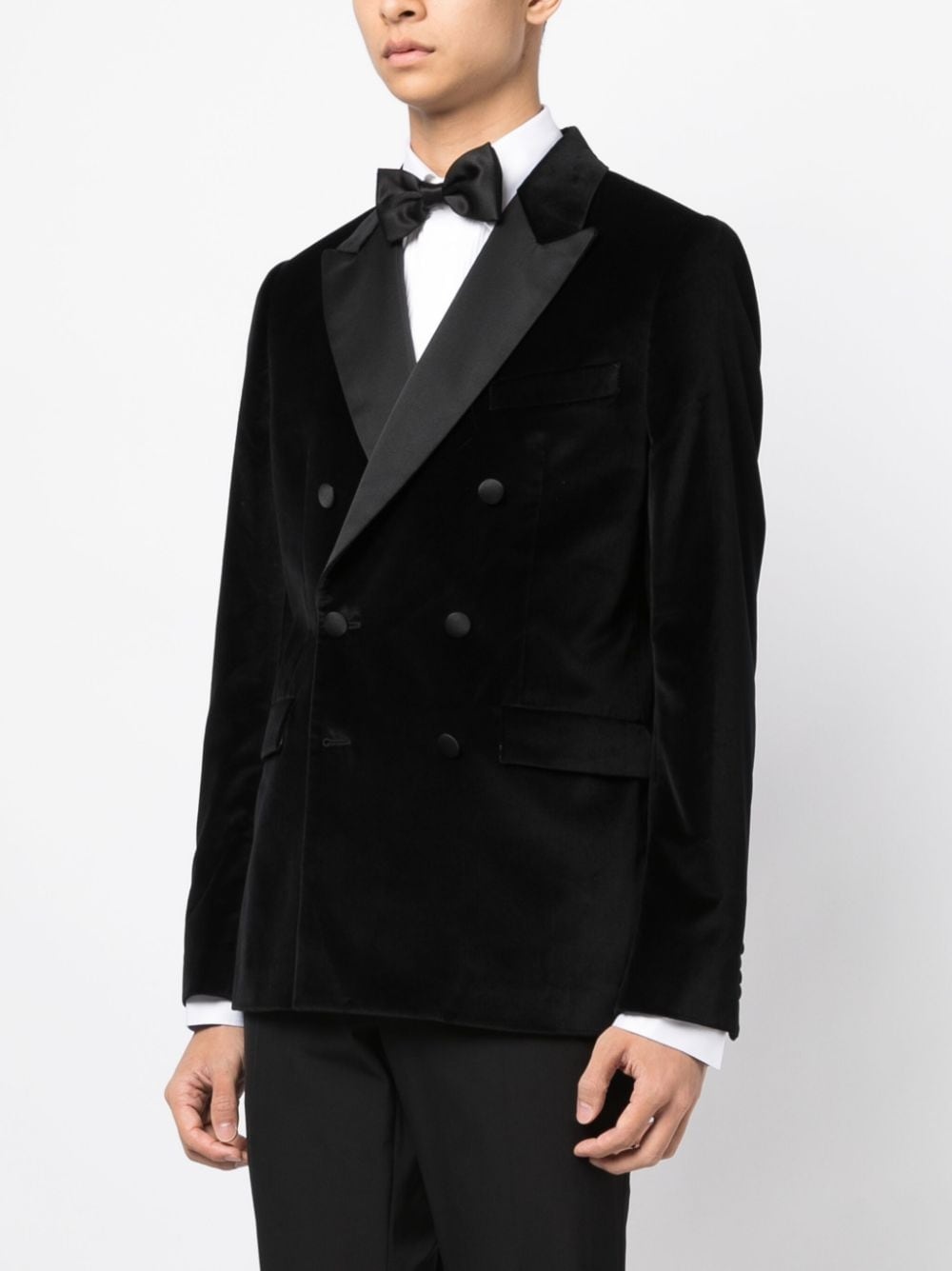 double-breasted cotton blazer - 3