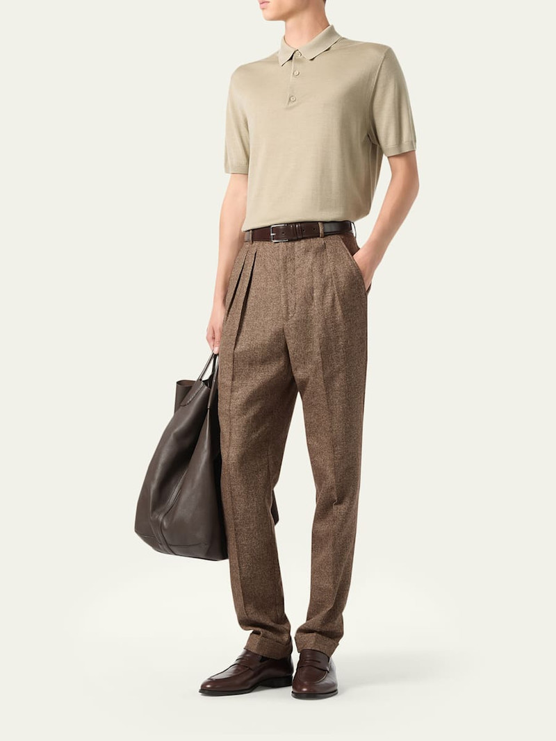 Loro Piana Men's Sottile Short-Sleeve Polo Sweater outlook