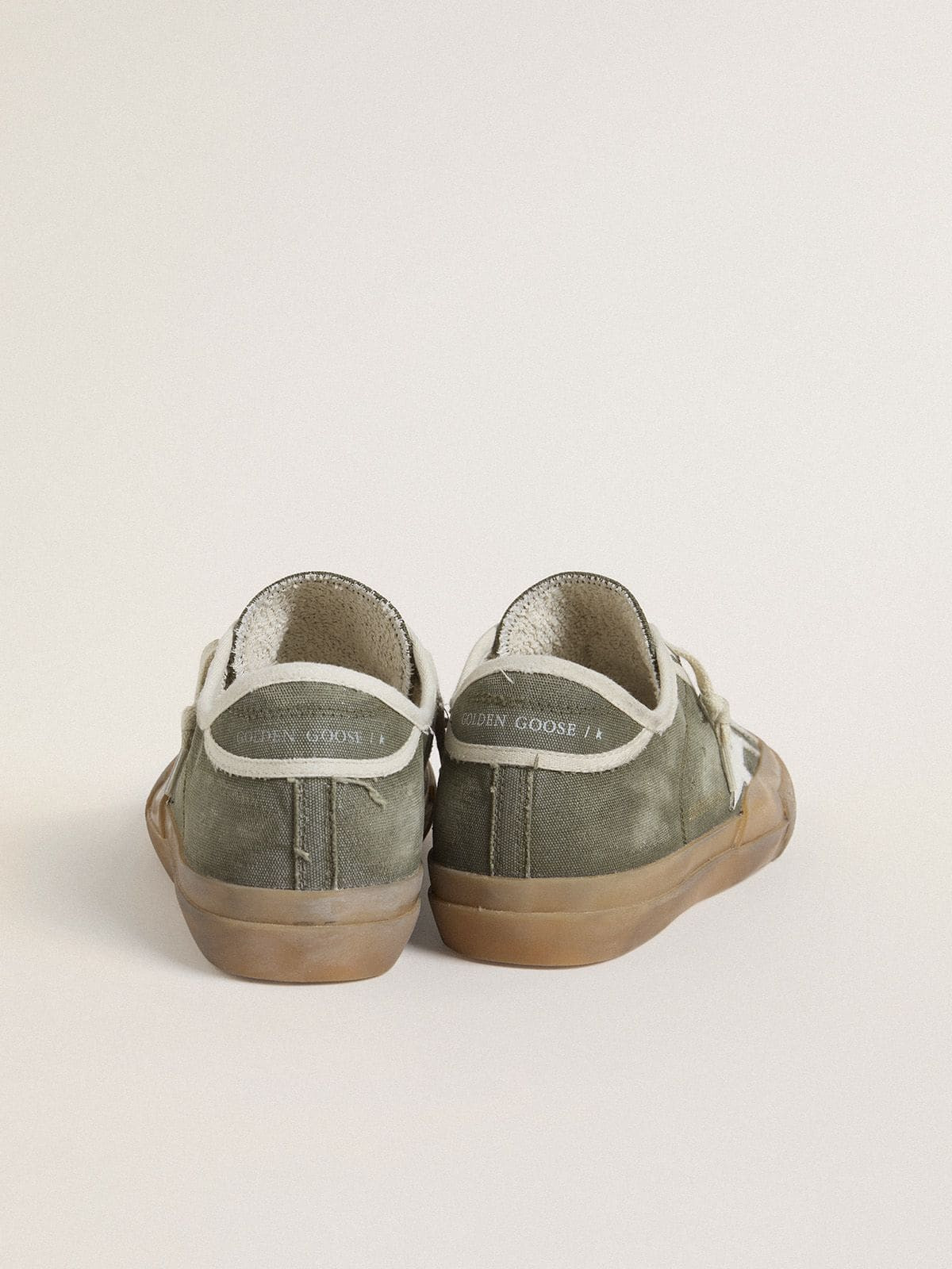 Women’s Super-Star LTD in green canvas with white leather star - 5