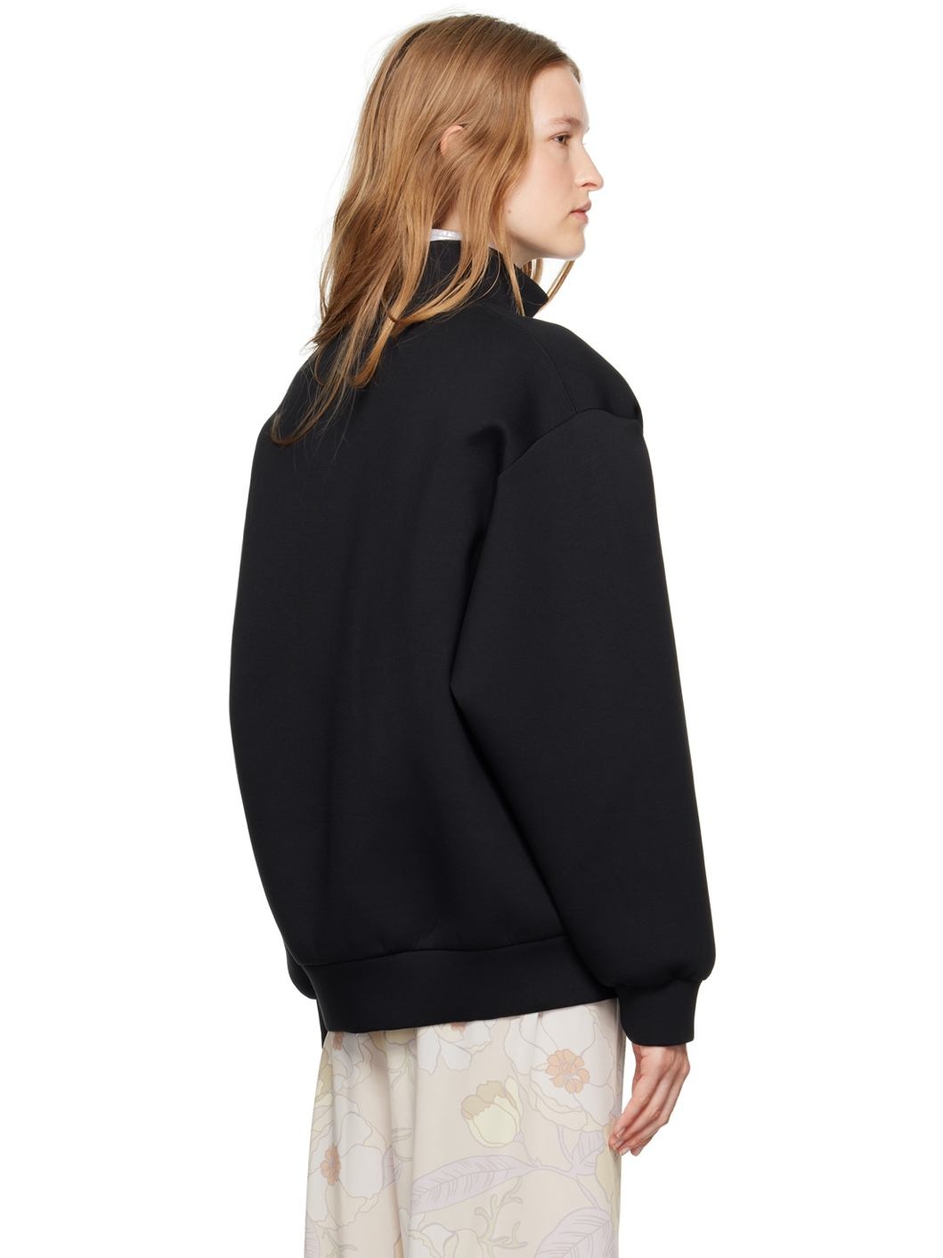 Black Asymmetric Zip Sweatshirt - 3