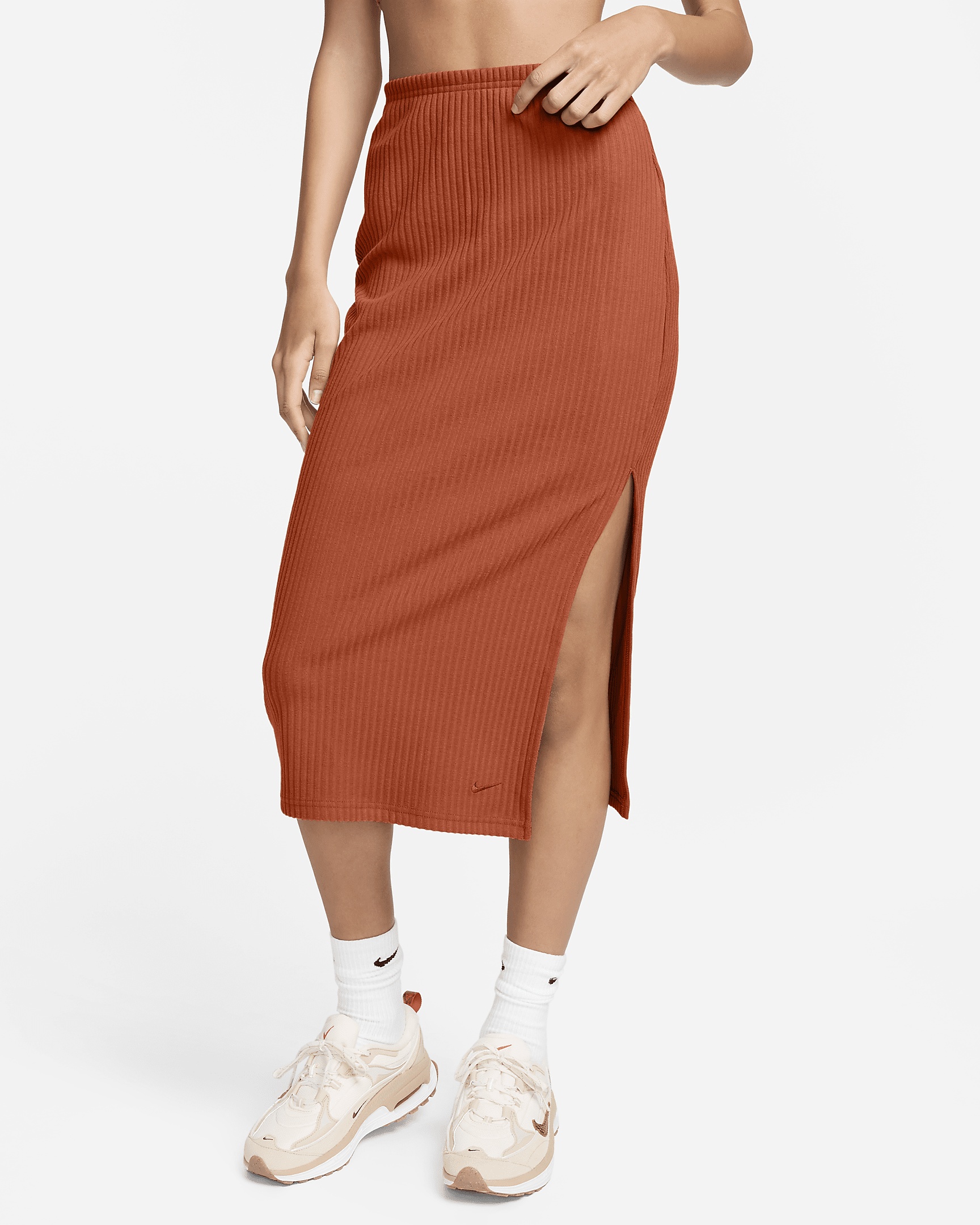 Women's Nike Sportswear Chill Knit Slim Ribbed Midi Skirt - 1