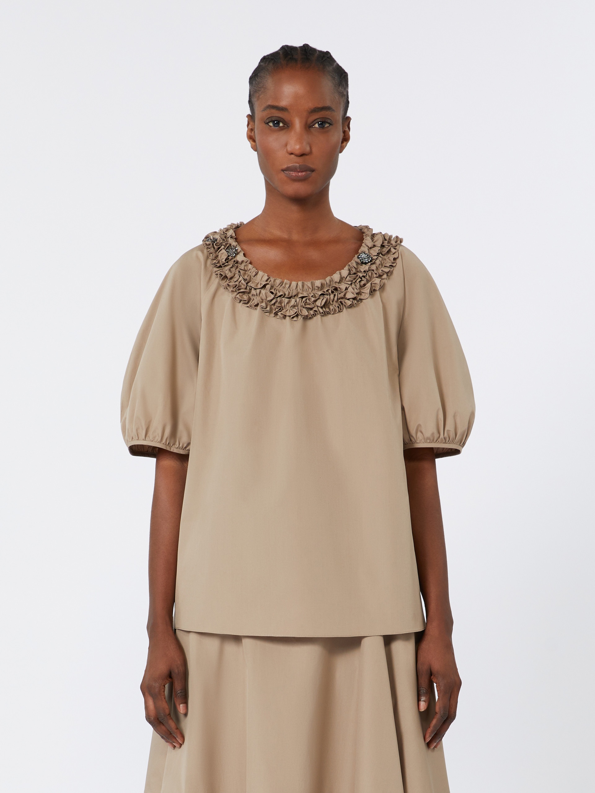ORIANA Cotton poplin blouse - 3