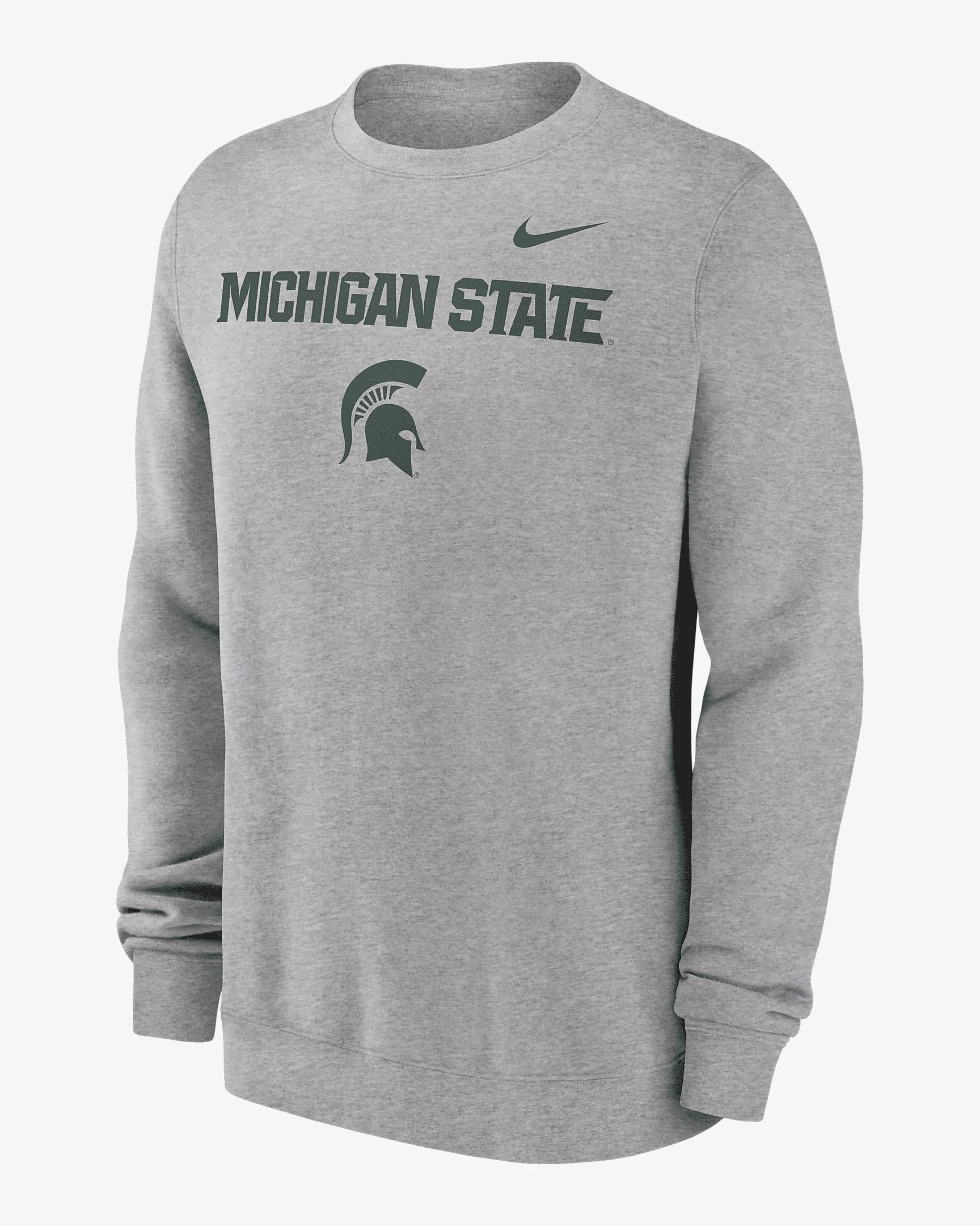 Michigan State Spartans Primetime Primary Stack Men's Nike College Pullover Crew - 1