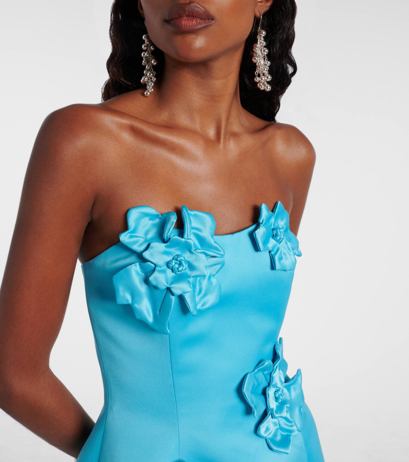 Rosario floral-appliqué bustier dress 4