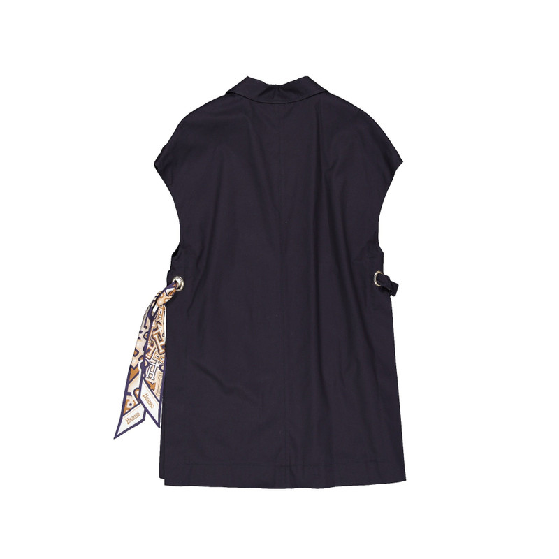 Herno Herno Sleeveless Long Coat Blue Cotton outlook
