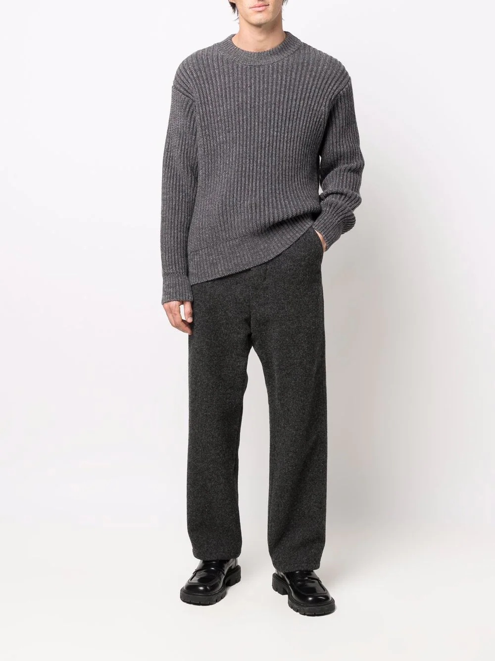 ribbed-knit crew-neck jumper - 2