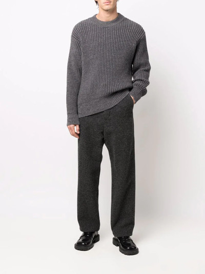 AMI Paris ribbed-knit crew-neck jumper outlook