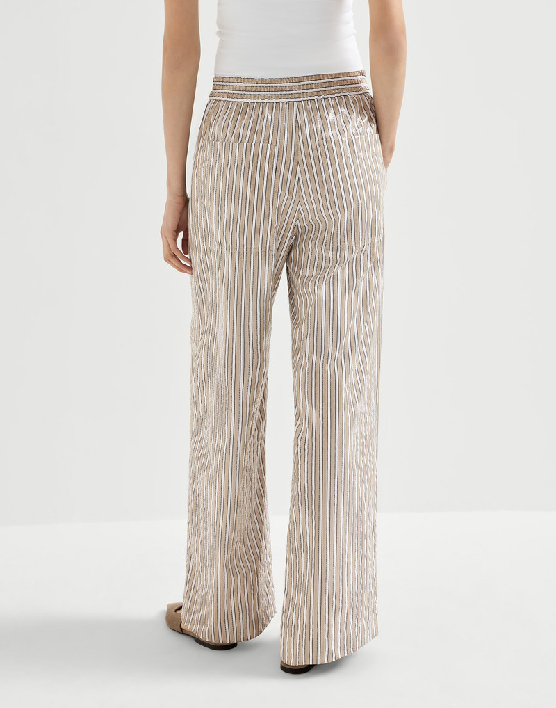 Dazzling stripes pyjama-style trousers in cotton poplin 3