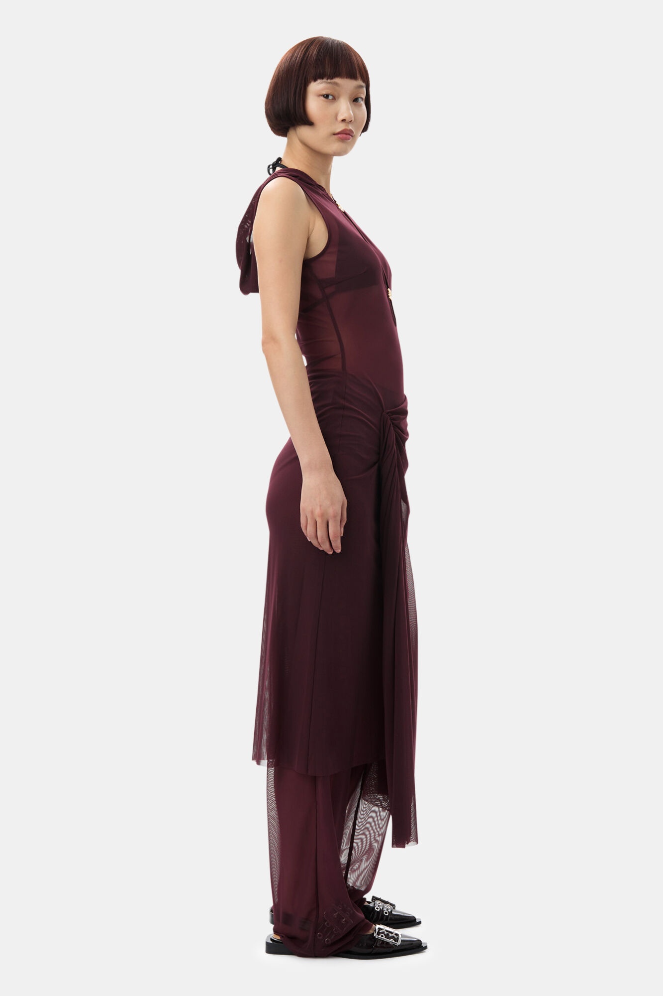 GANNI X PALOMA ELSESSER MESH STRAIGHT TROUSERS - 6