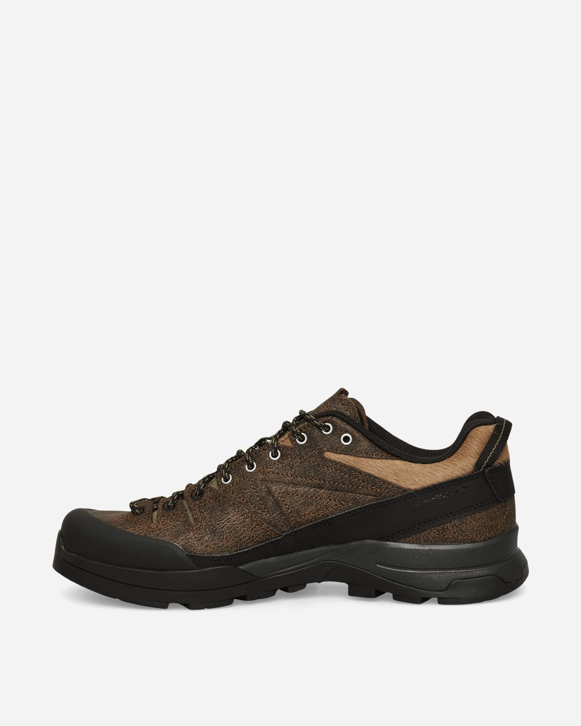 X-ALP Low Distressed Leather Sneakers Dark Earth / Black / Deep Lichen Green - 3