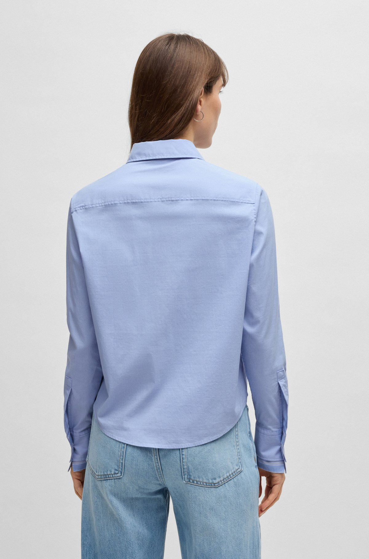 REGULAR-FIT BLOUSE IN STRIPED STRETCH COTTON - 5