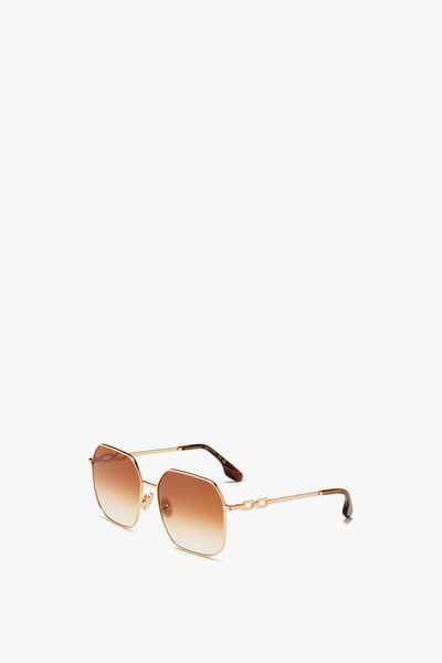Victoria Beckham Chain Frame Sunglasses in Gold-Honey outlook