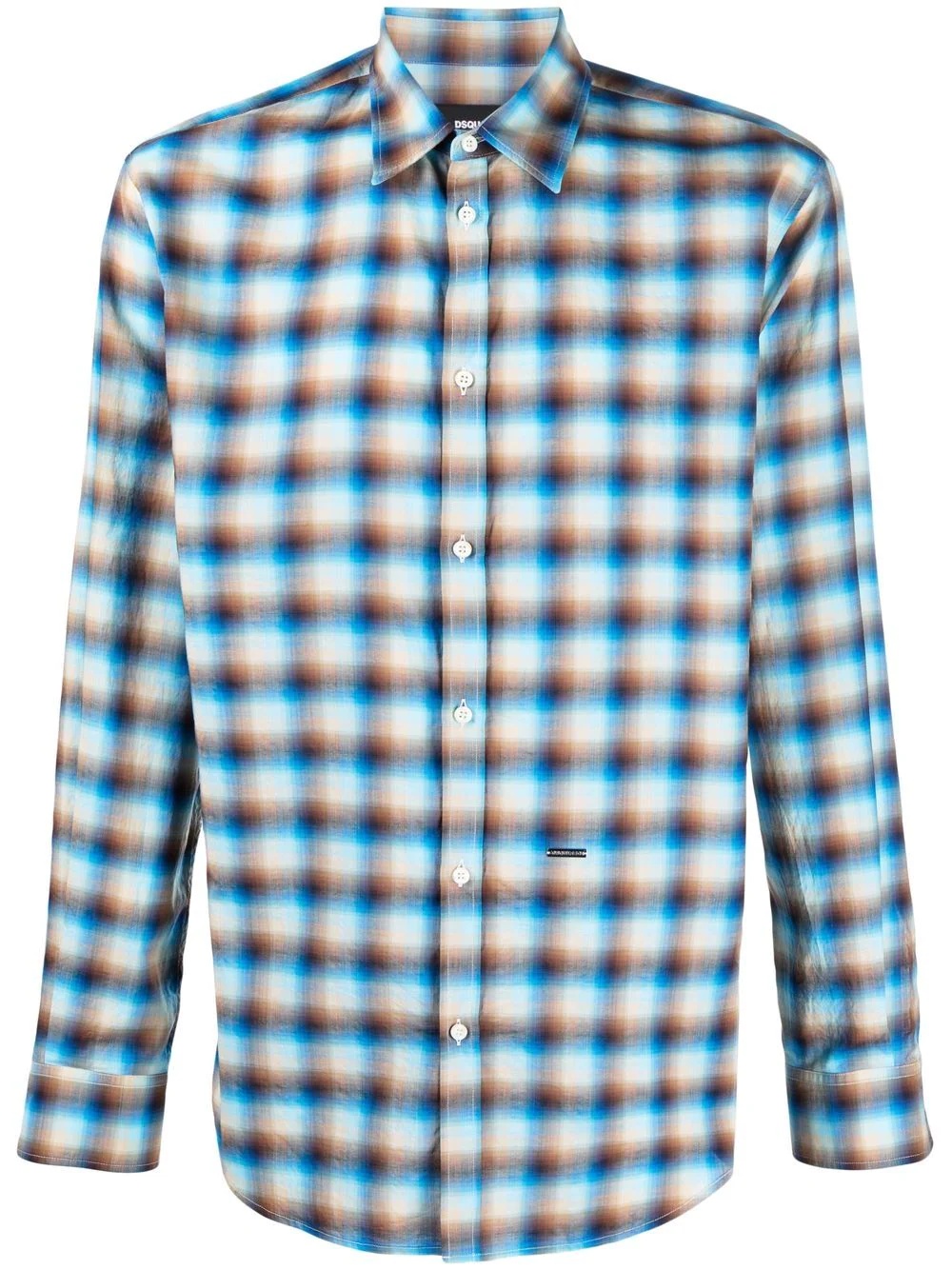 check-print long-sleeve shirt - 1