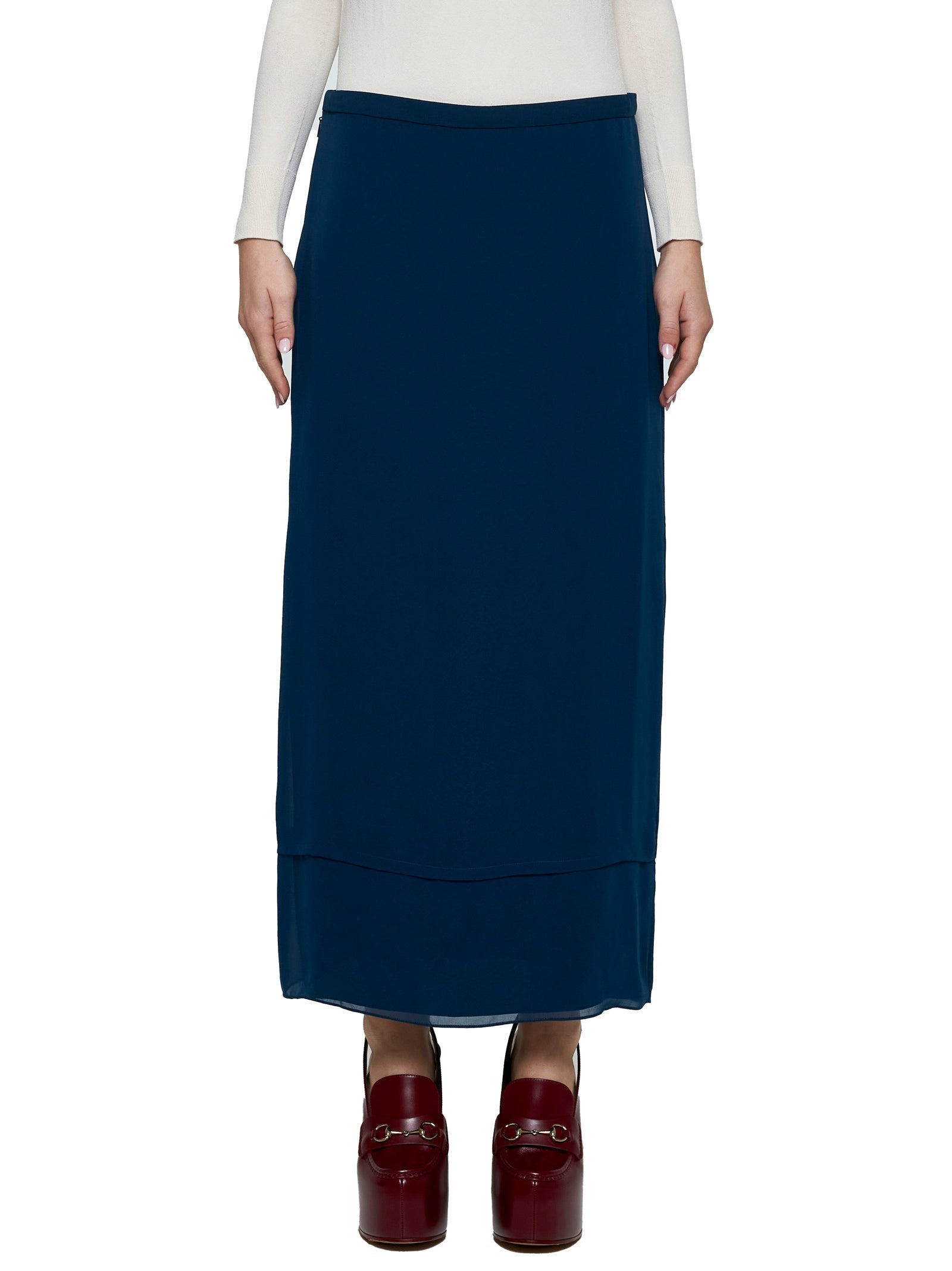 Gucci Women Double Layer Midi Skirt - 3