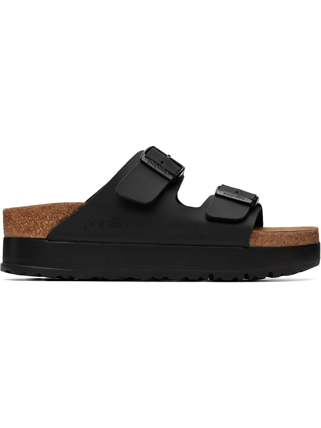 Black Narrow Arizona Flex Platform Birko-Flor Sandals - 1