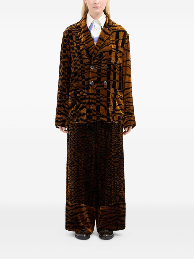 Pierre-Louis Mascia tiger-print double-breasted jacket outlook