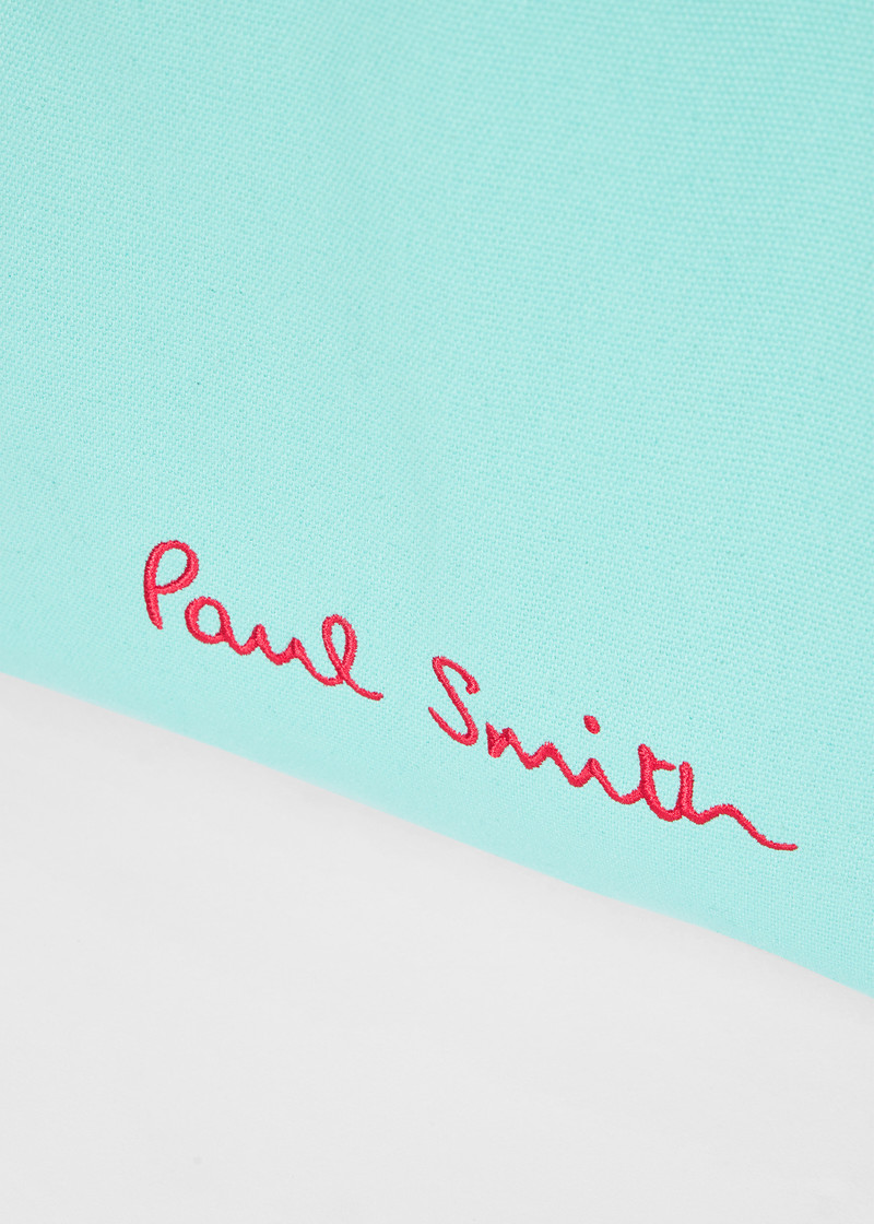 Sky Blue Cotton-Canvas Quote Tote Bag 5