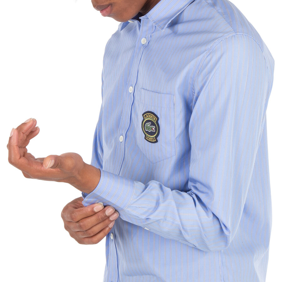 Lacoste Striped Cotton Poplin Long-Sleeve Shirt - 4