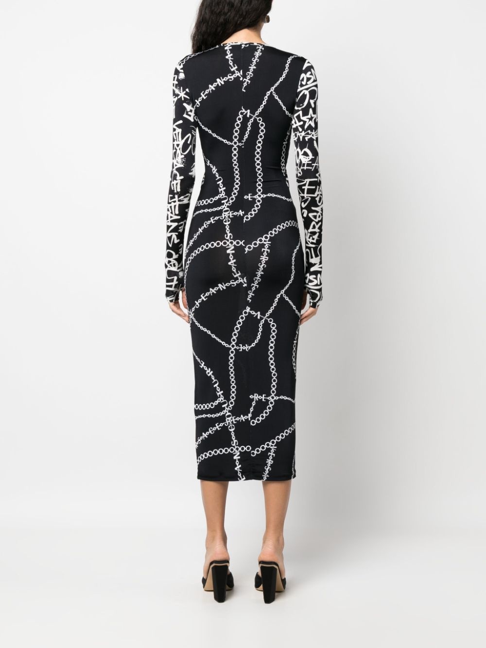 logo-print cut-out midi dress - 4