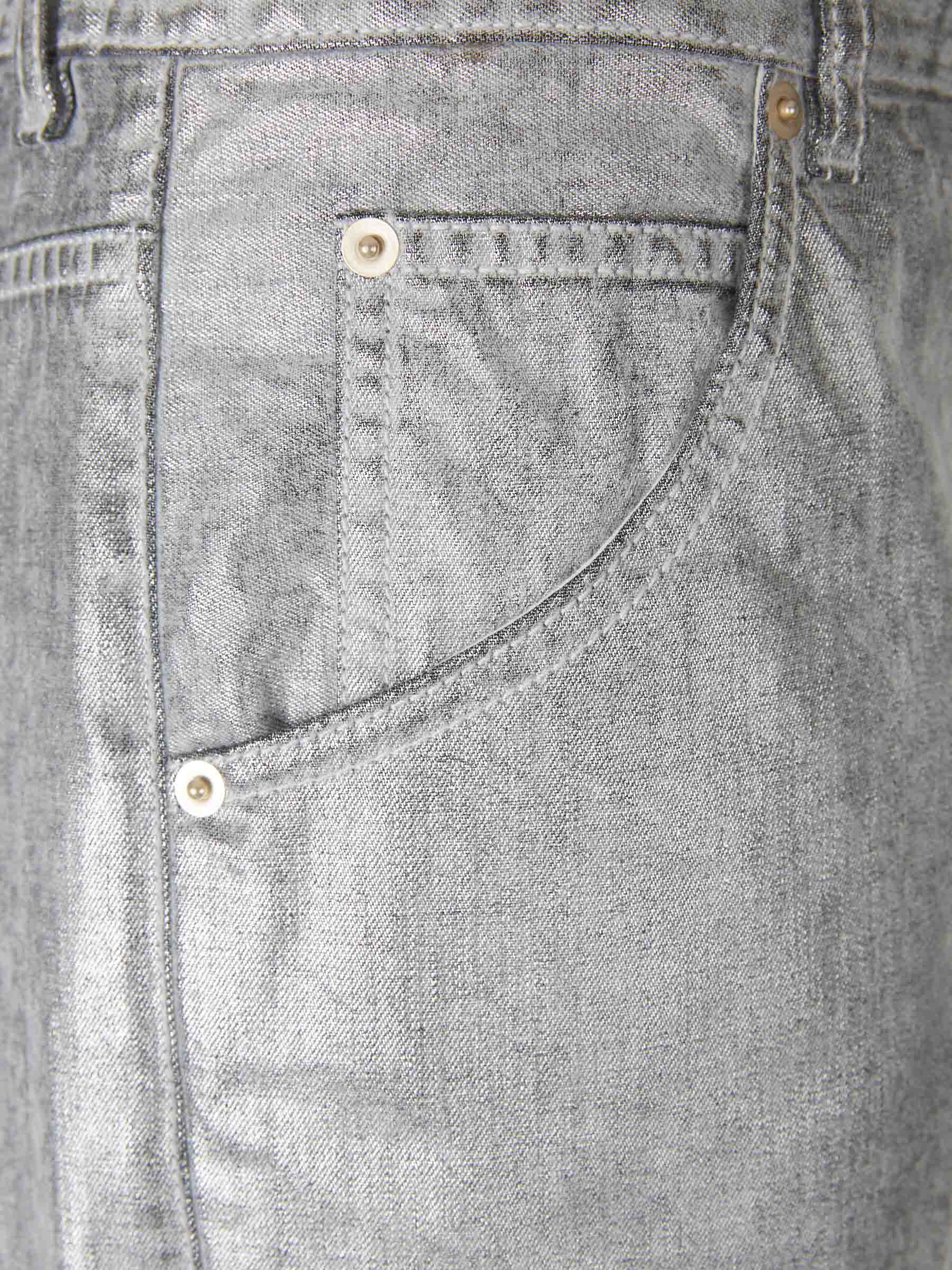 METALLIC STRAIGHT JEANS - 4