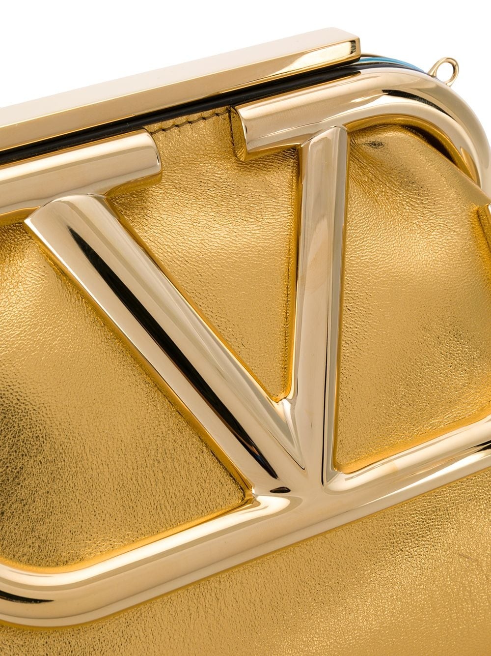 angular VLOGO gold clutch bag - 4