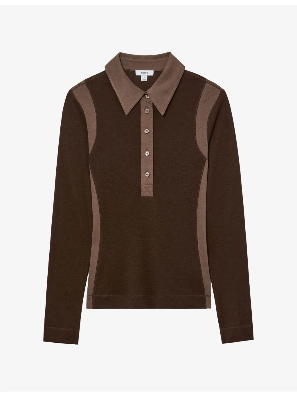 Wendy Colour-Block Lyocell-Blend Polo Top - 1