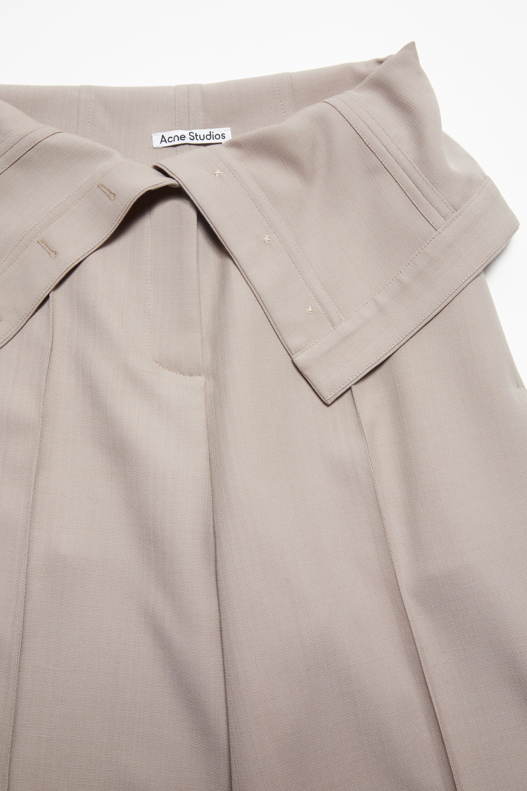 Tailored wool blend trousers - Cold beige - 6