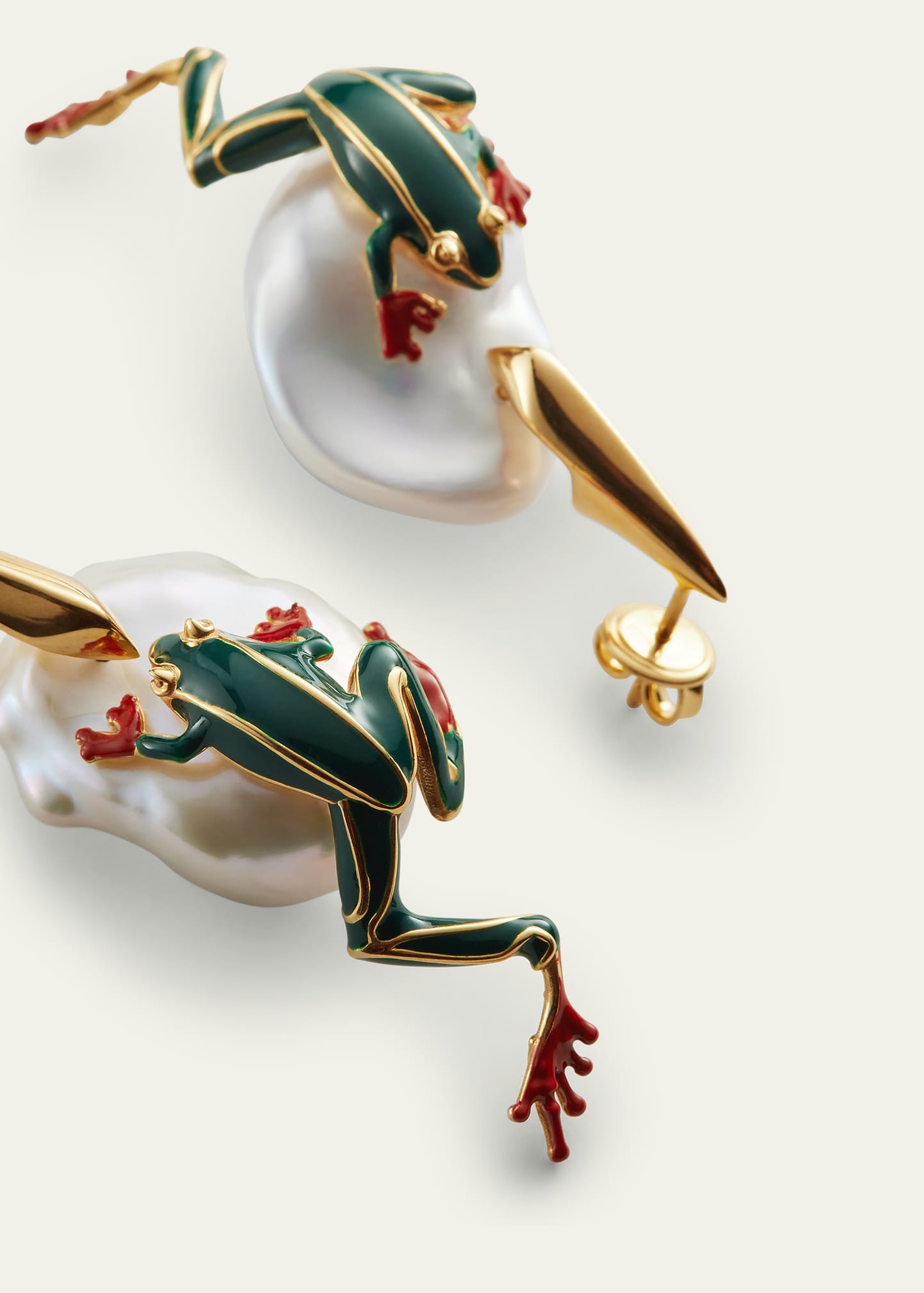Rana Frog Enameled Earrings - 6