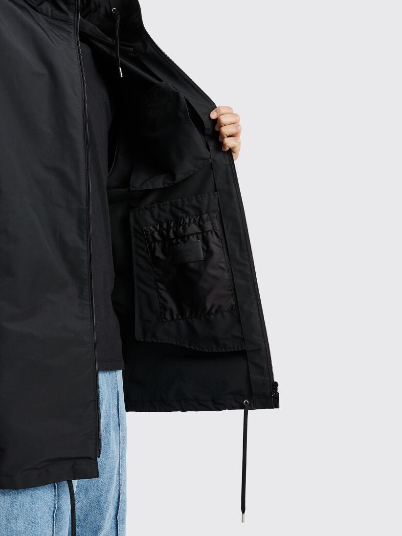 Prada PRADA TECHNICAL POPLIN RAIN COAT BLACK | tresbien Prada PRADA TECHNICAL POPLIN RAIN COAT BLACK | tresbien
