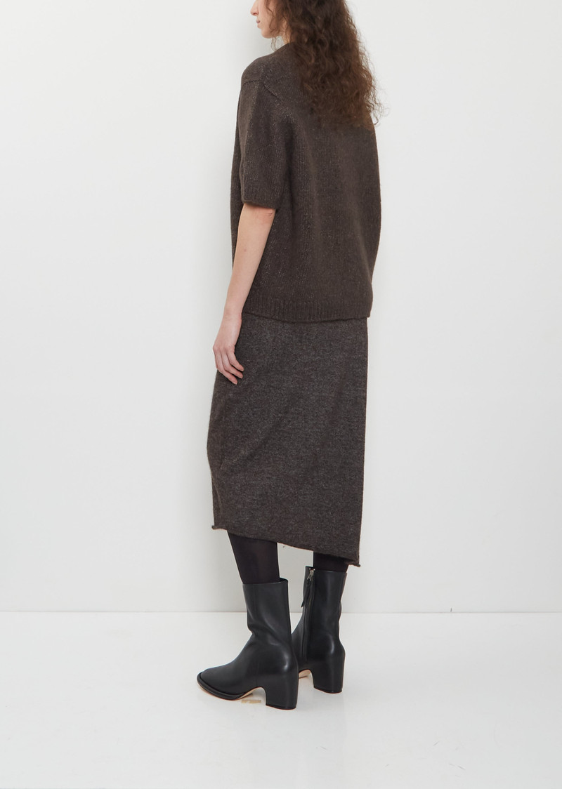 LAUREN MANOOGIAN Loft Alpaca Cotton Crewneck Top — Coal outlook