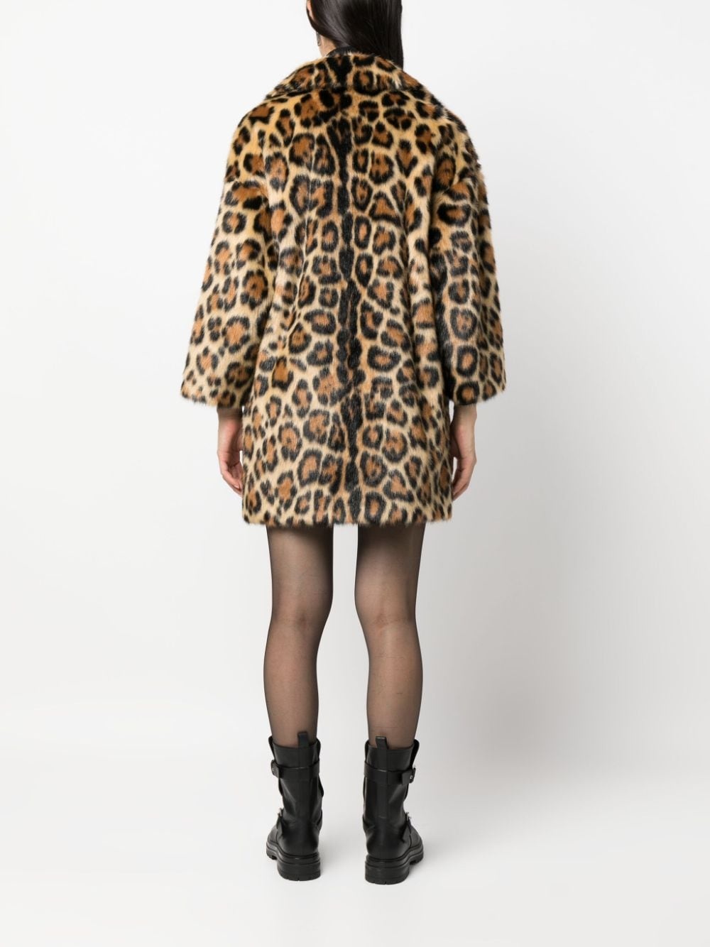 leopard-print faux-fur coat - 4
