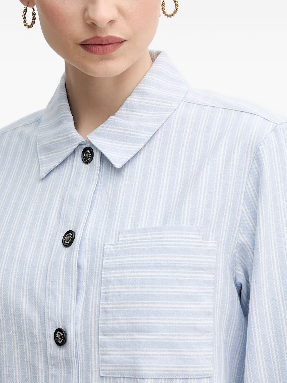 striped chest-pocket shirt - 5