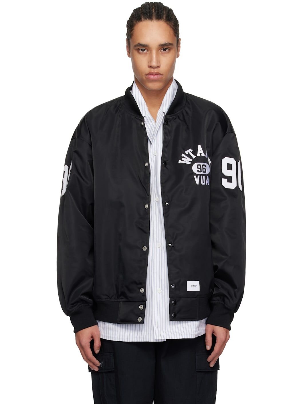 Black Nylon Team Jacket - 1