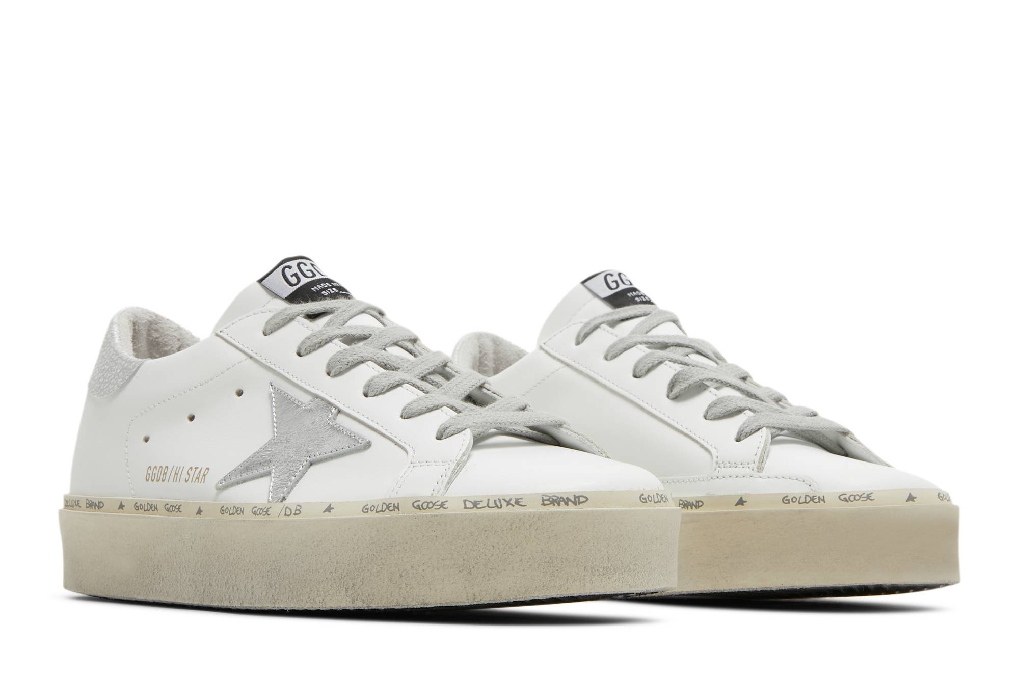 Golden Goose Wmns Hi Star 'White Silver' - 8