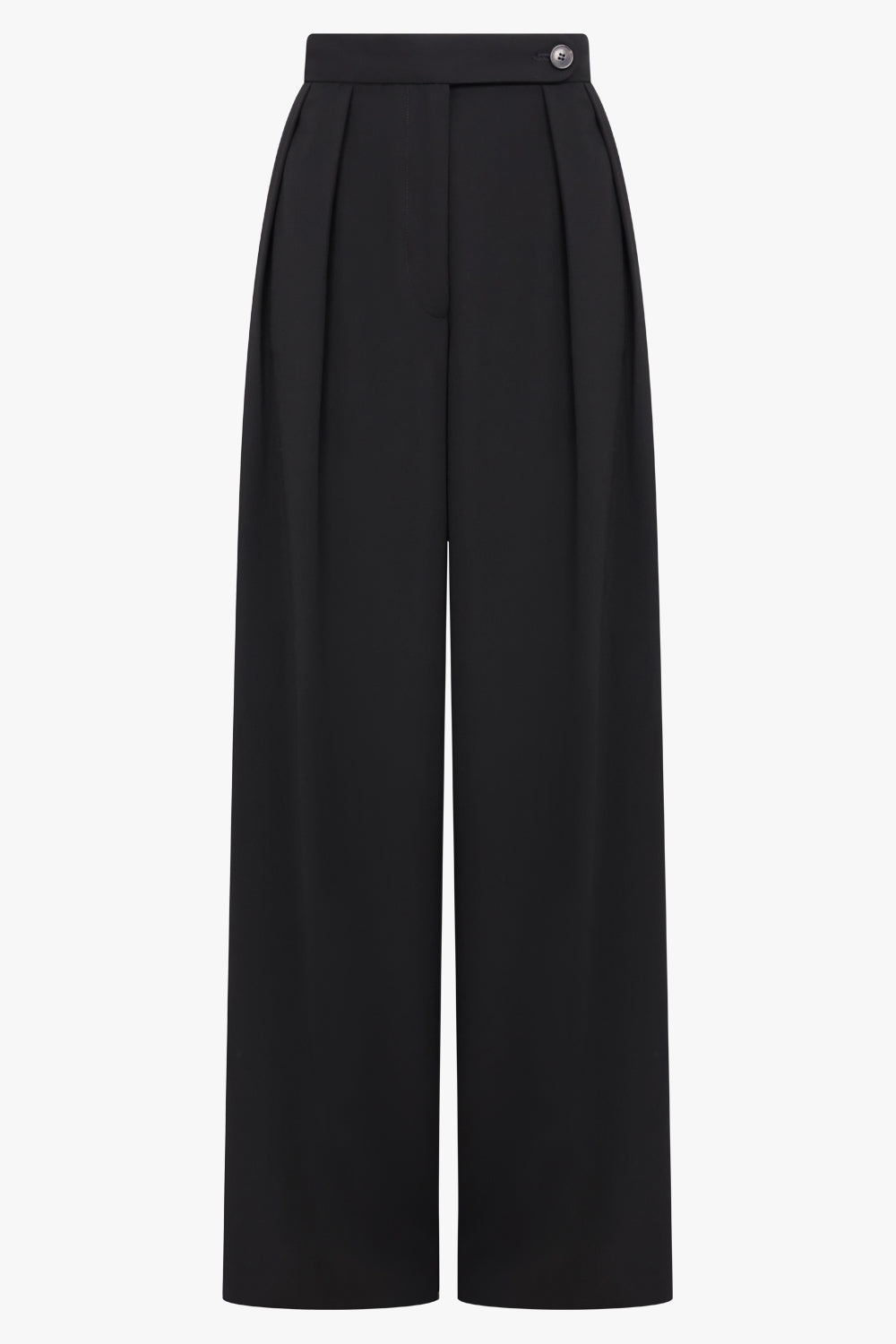 WIDE LEG PLEAT TAILORED PANT | BLACK - 1