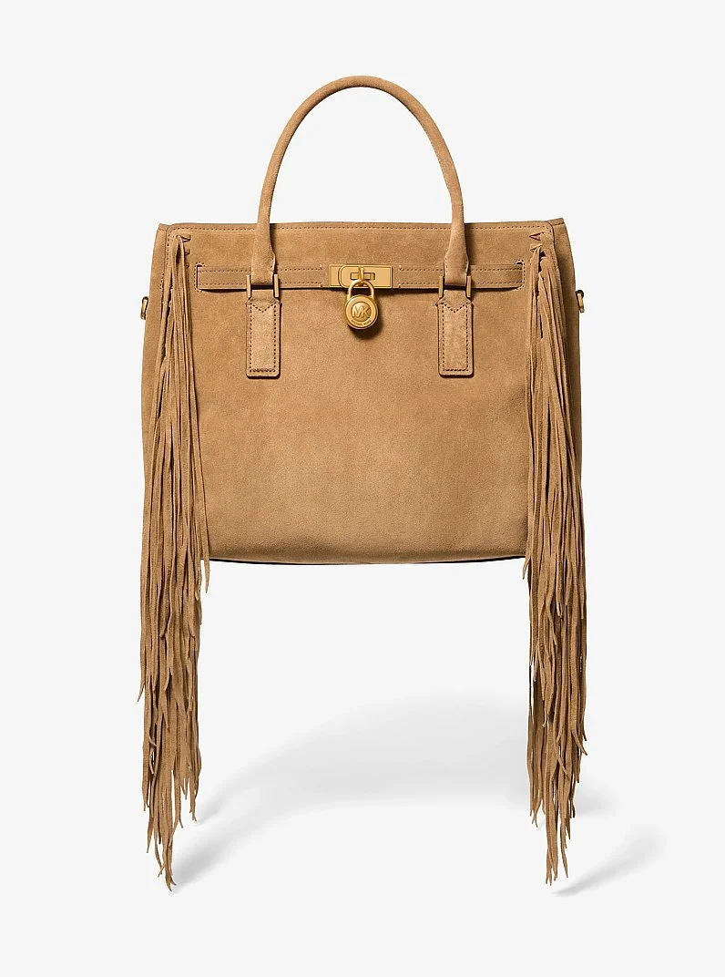 Hamilton Moderne Large Fringed Suede Satchel - 1