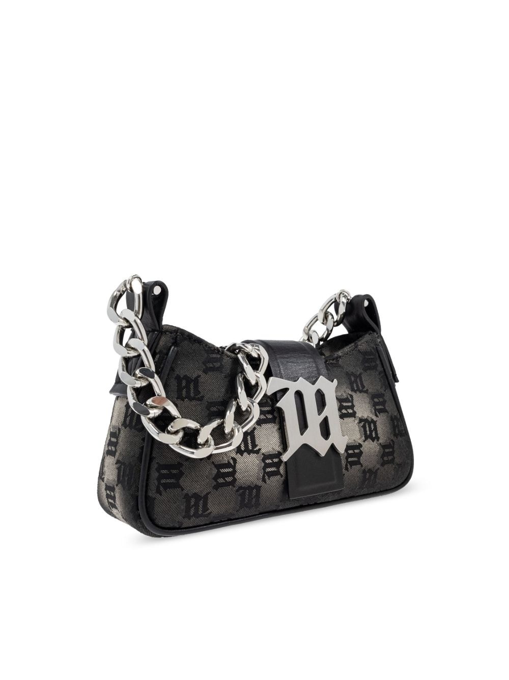 monogram letter plaque chain shoulder bag - 4