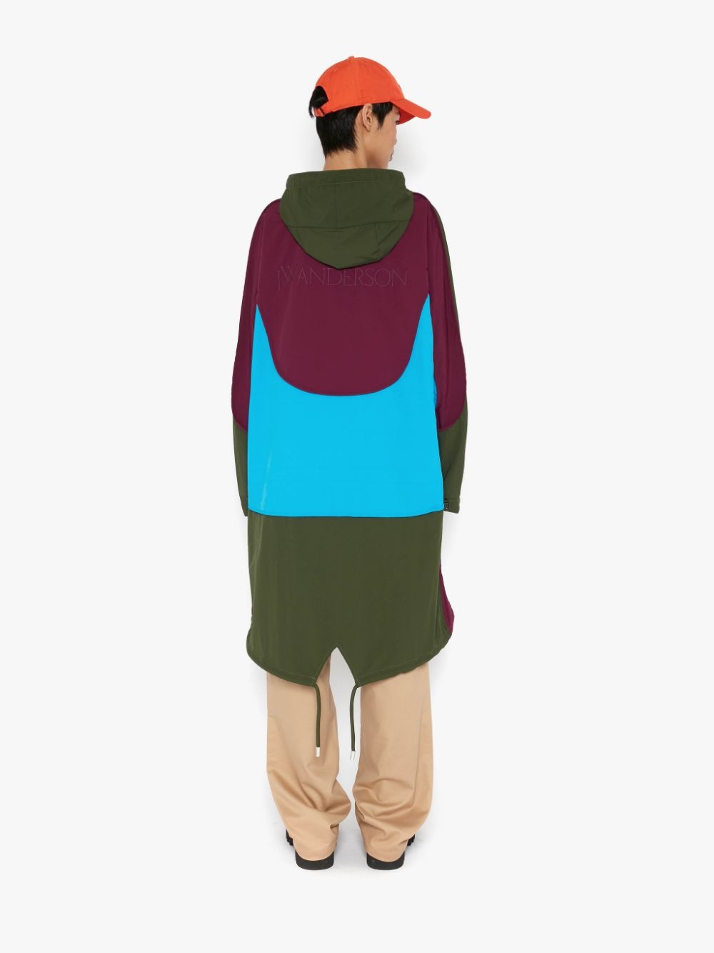LONG COLOUR BLOCK PARKA COAT - 4
