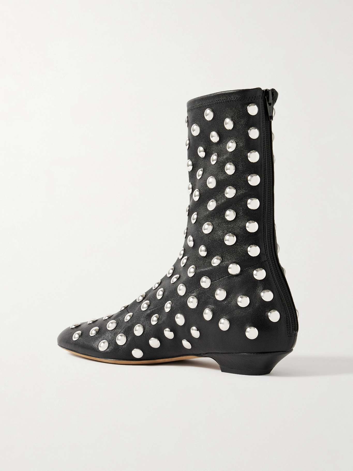 Studded leather ankle boots - 3