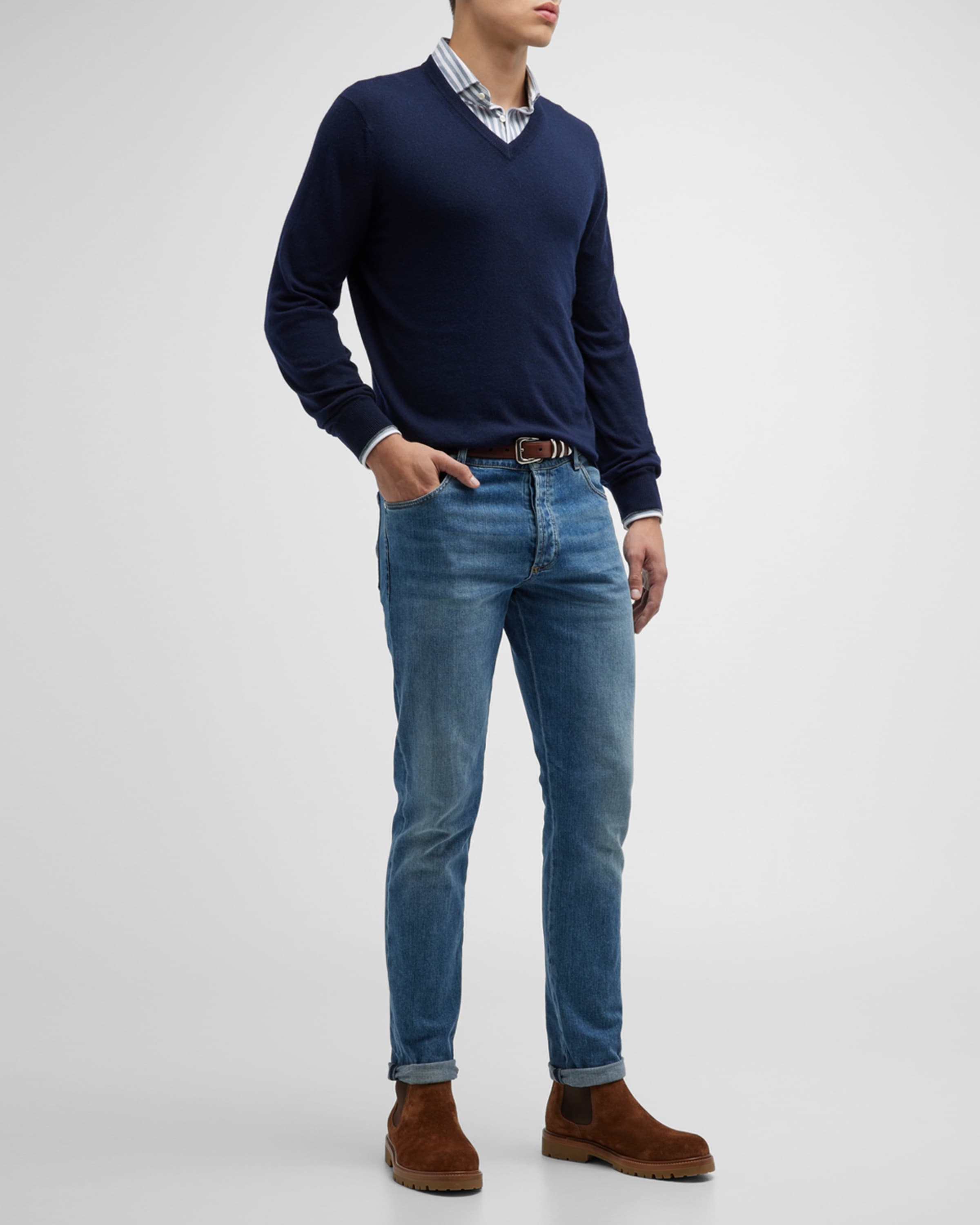 Men's Cashmere V-Neck Sweater - 3