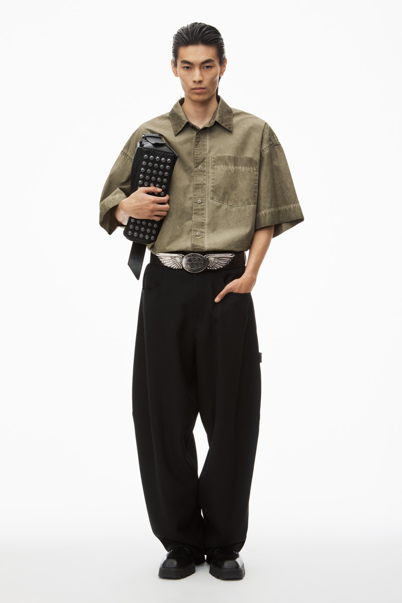 Alexander Wang oversized short sleeve button up shirt in cotton outlook