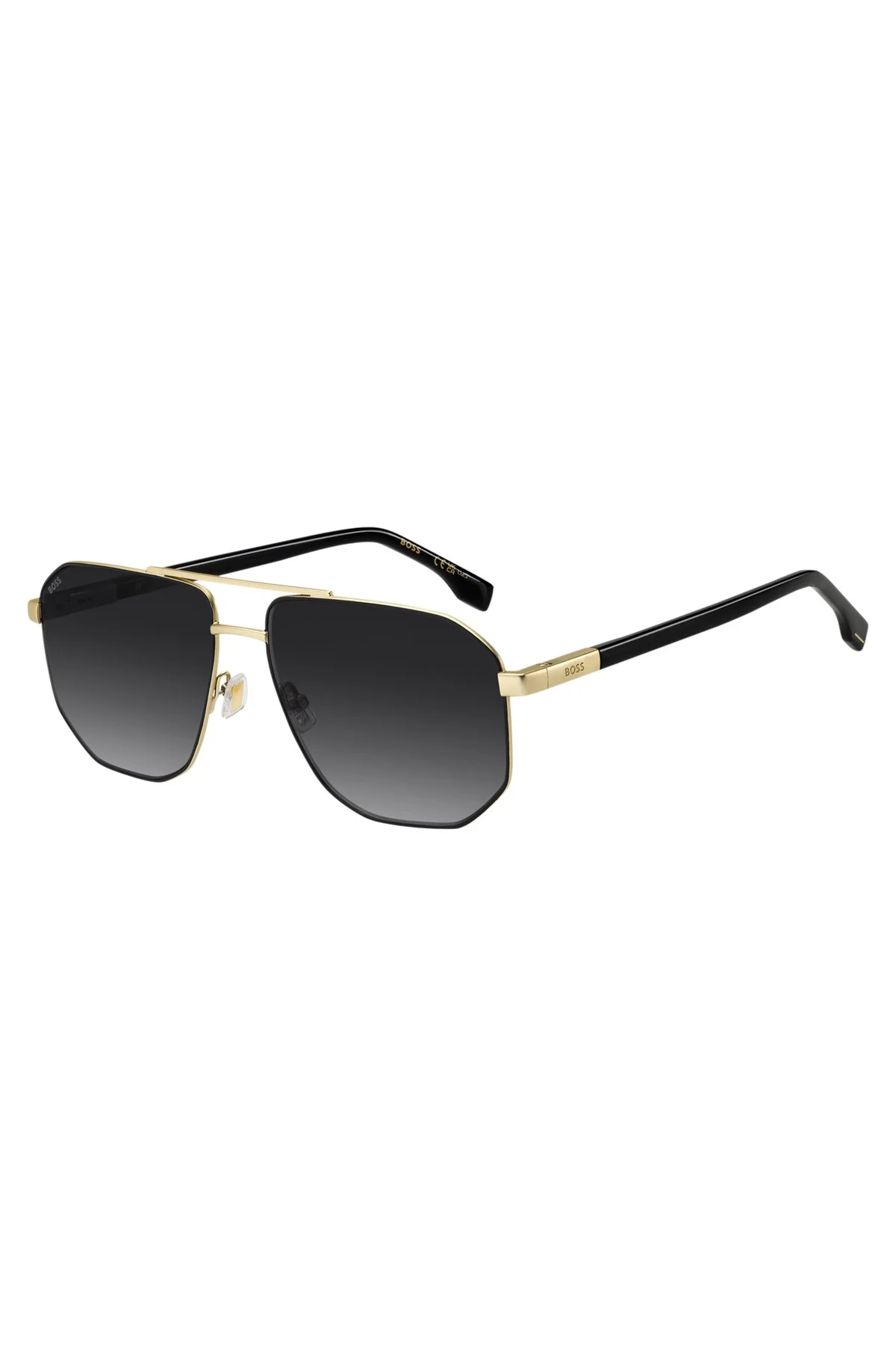 BLACK SUNGLASSES WITH GOLD-TONE TRIMS - 1