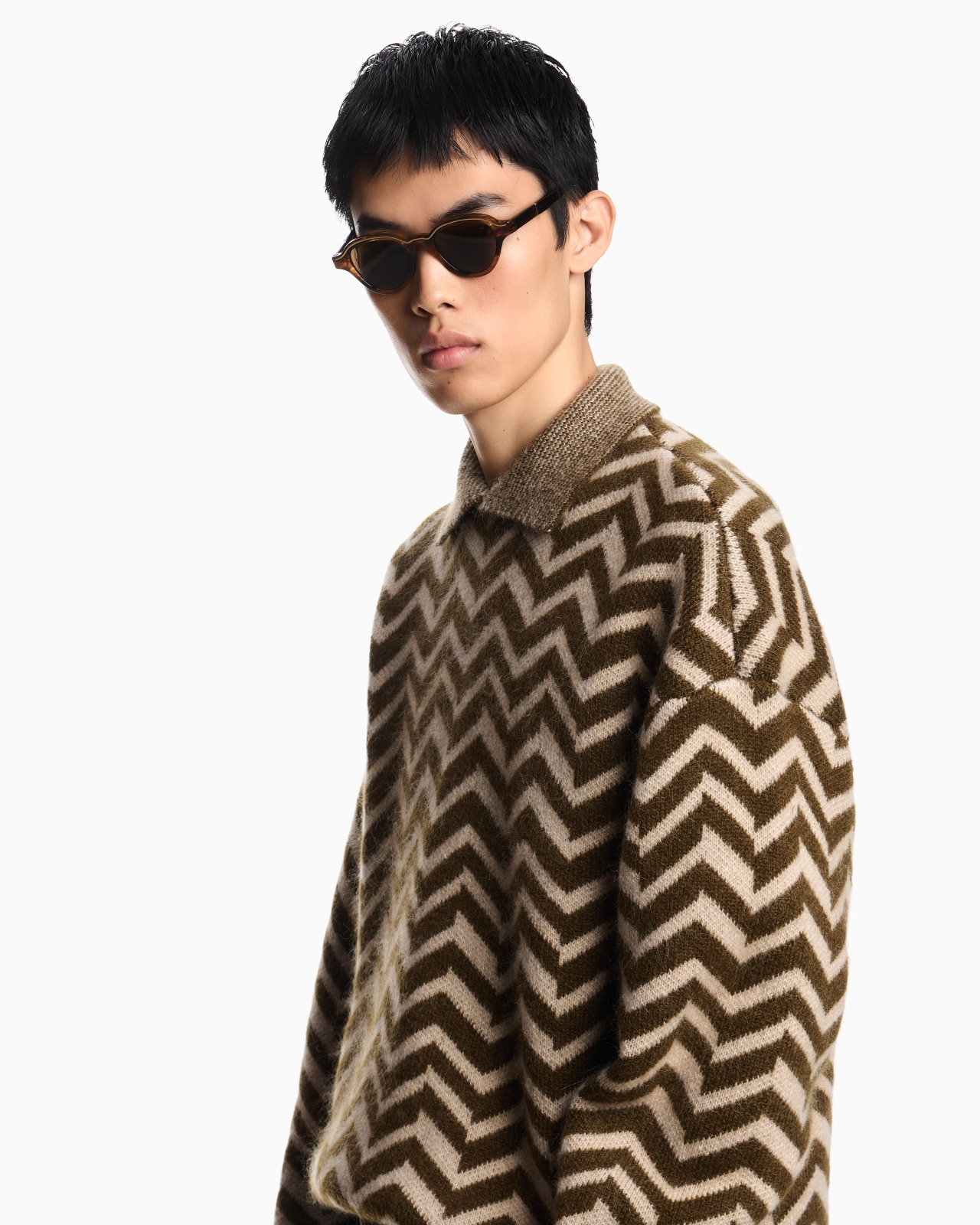 JACQUARD WOOL-BLEND JUMPER WITH A CHEVRON MOTIF - 5