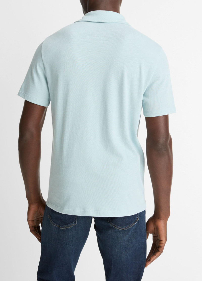 Vince Cotton Johnny-Collar Polo Shirt outlook