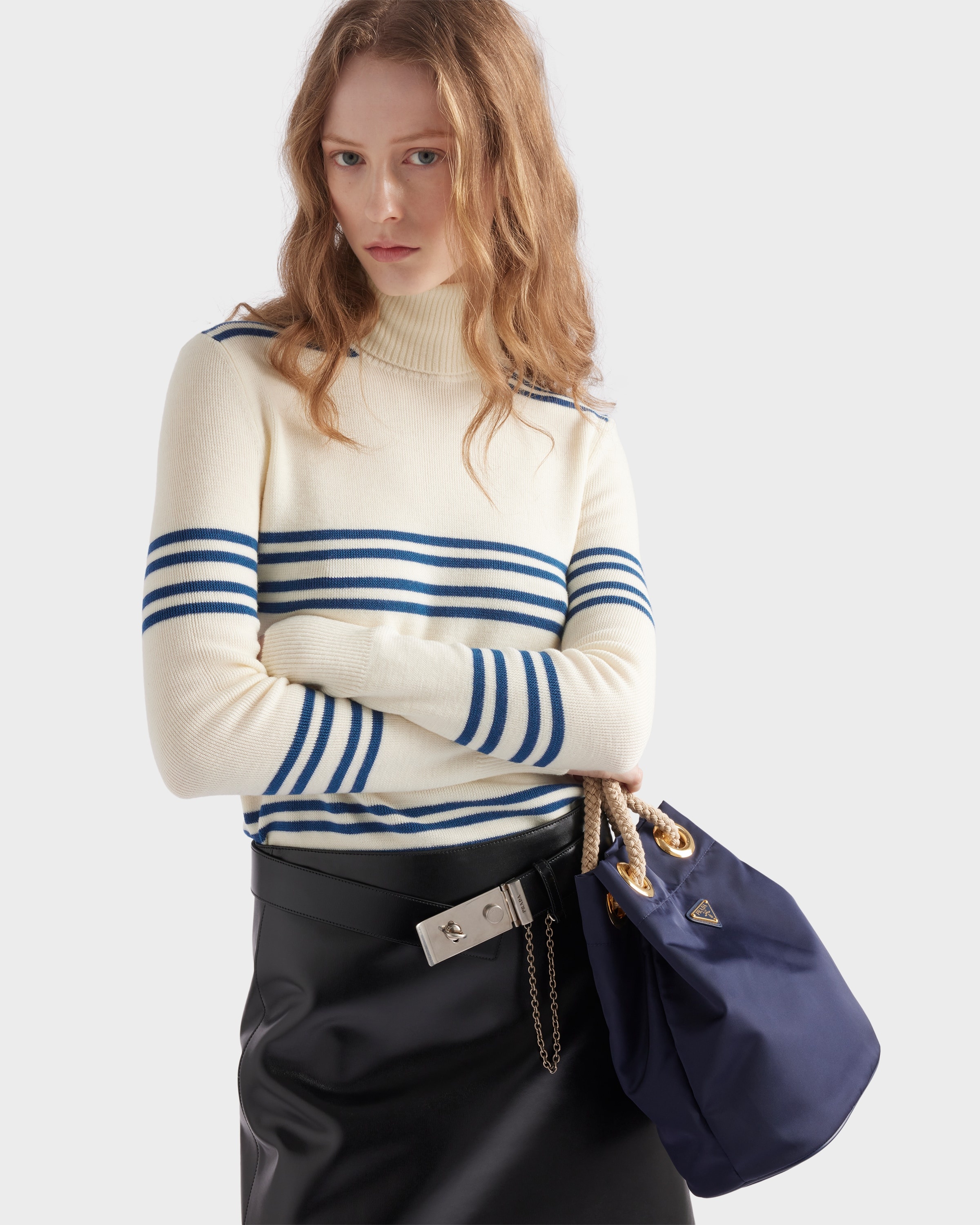 Striped wool turtleneck sweater - 3