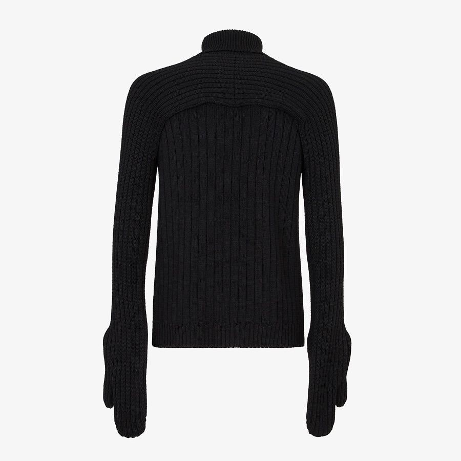 Black wool jumper - 2