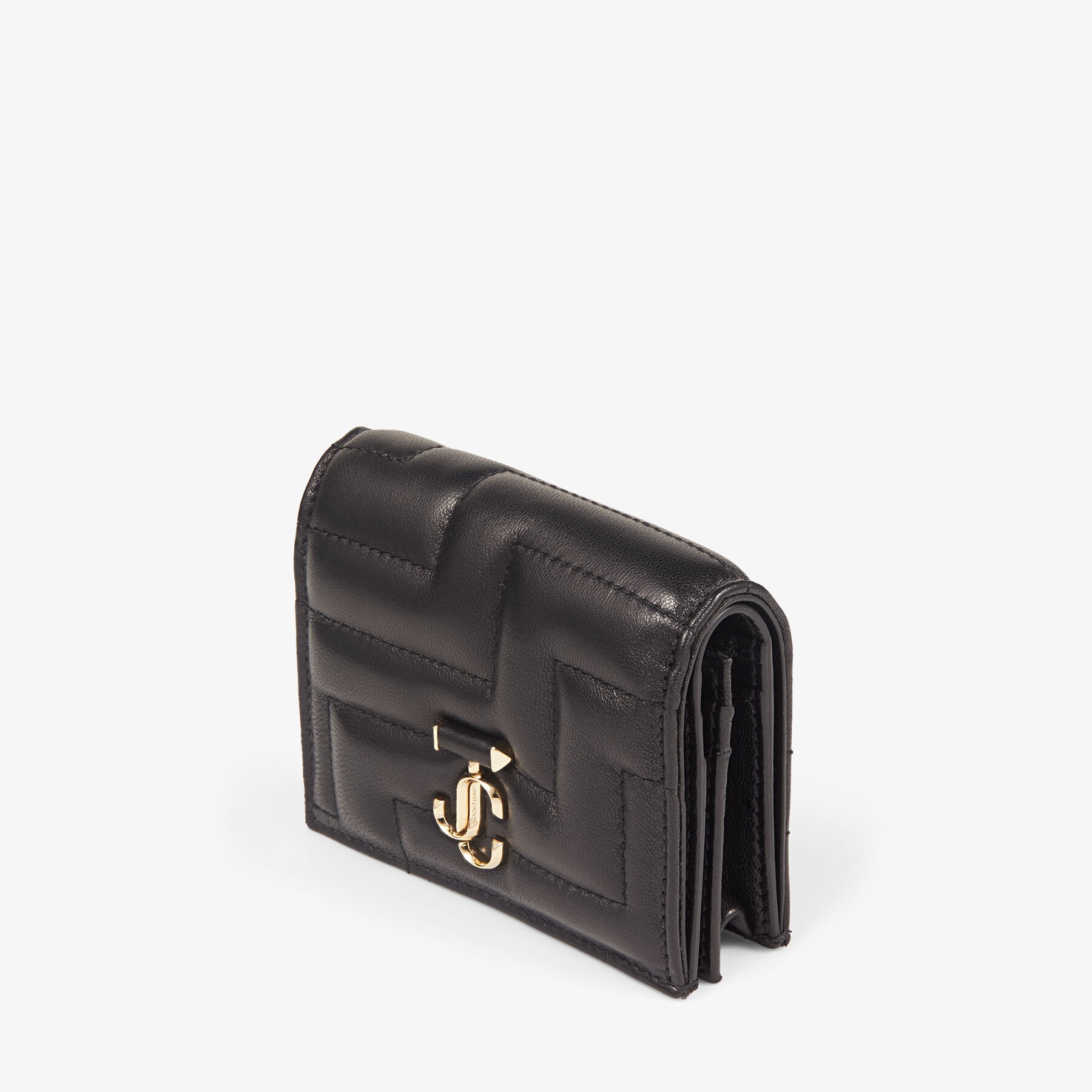 Hanne
Black Quilted Nappa Leather Wallet with Light Gold JC Emblem - 2